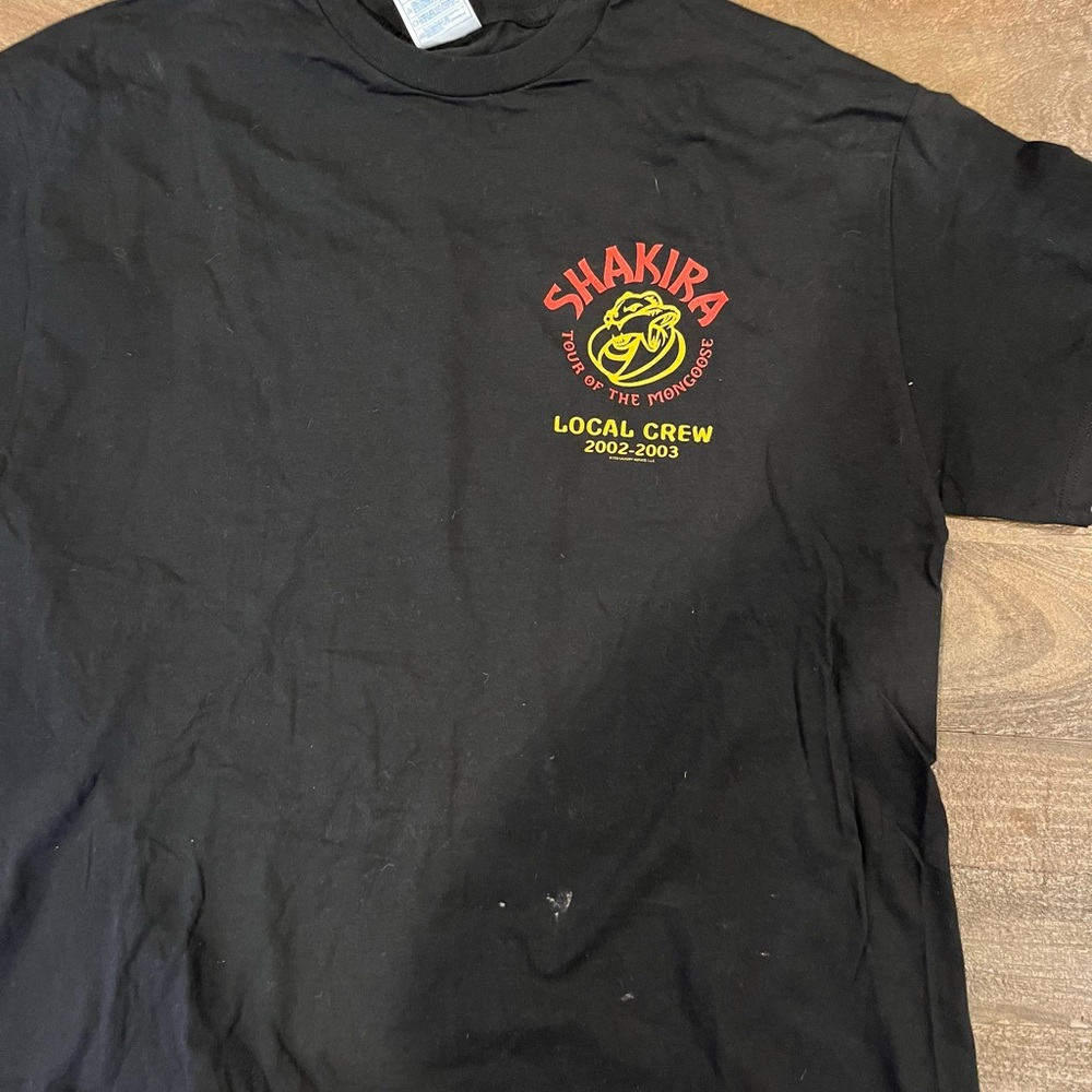 Gildan Black Crew T-Shirt with Red and Yellow Graphic
